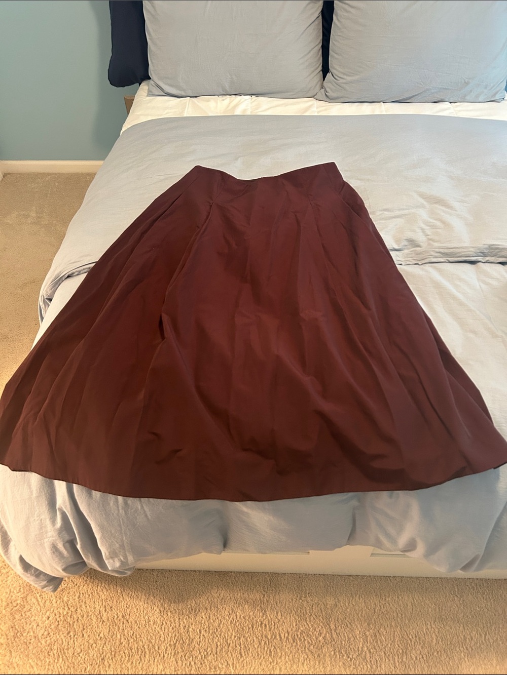 Mango A-Line Midi Skirt in Deep Burgundy never worn